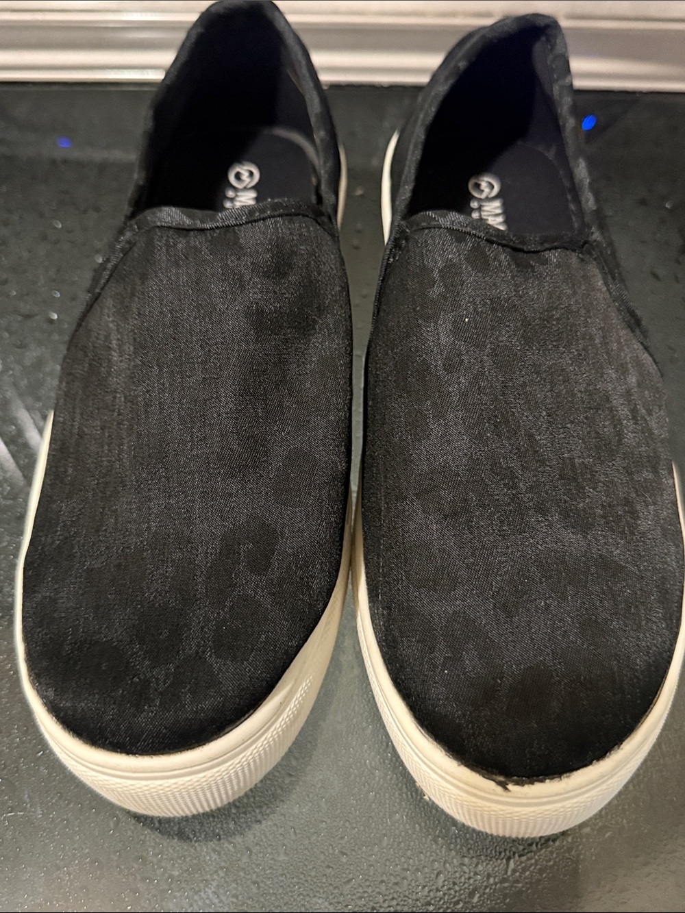 Magellan Outdoors Black Slip-On Canvas Loafers